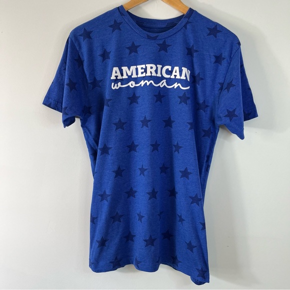 Women’s Star Print Unisex American Woman Graphic T-shirt Size M - Picture 3 of 4